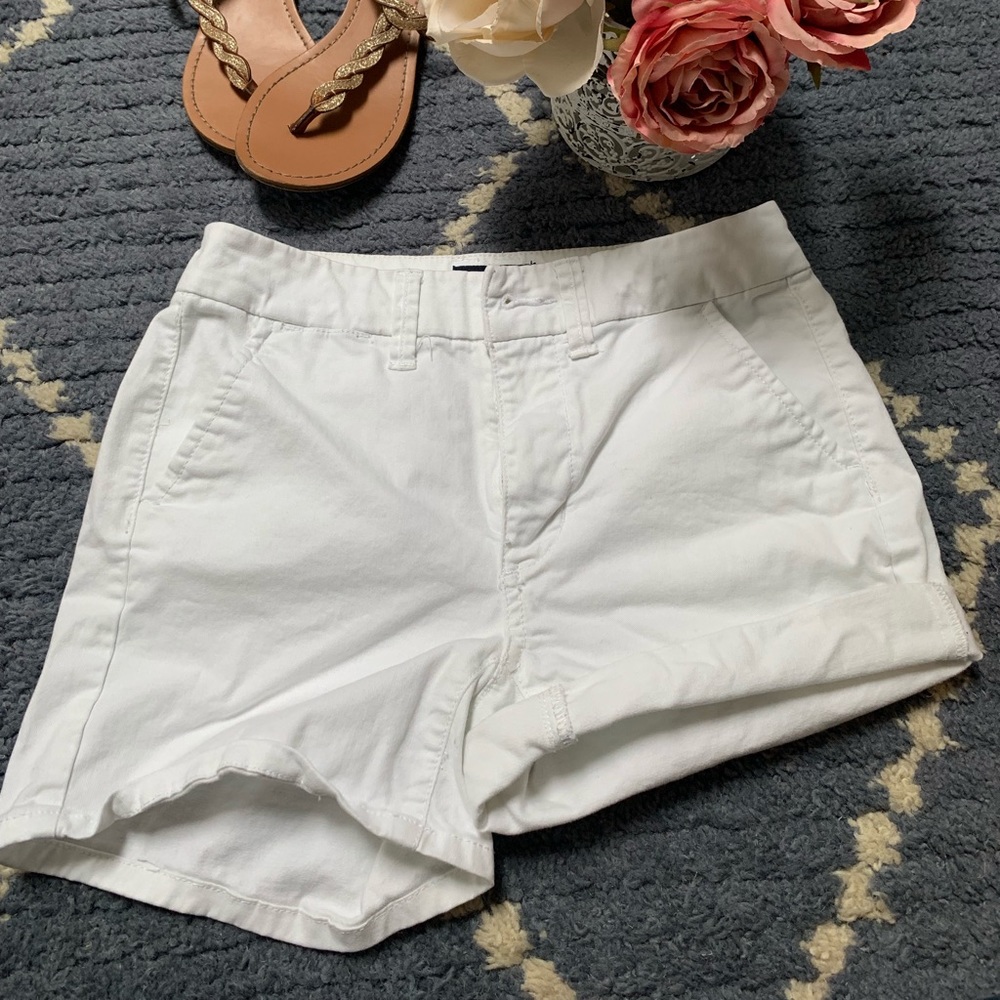 Hi Rise White Shorts